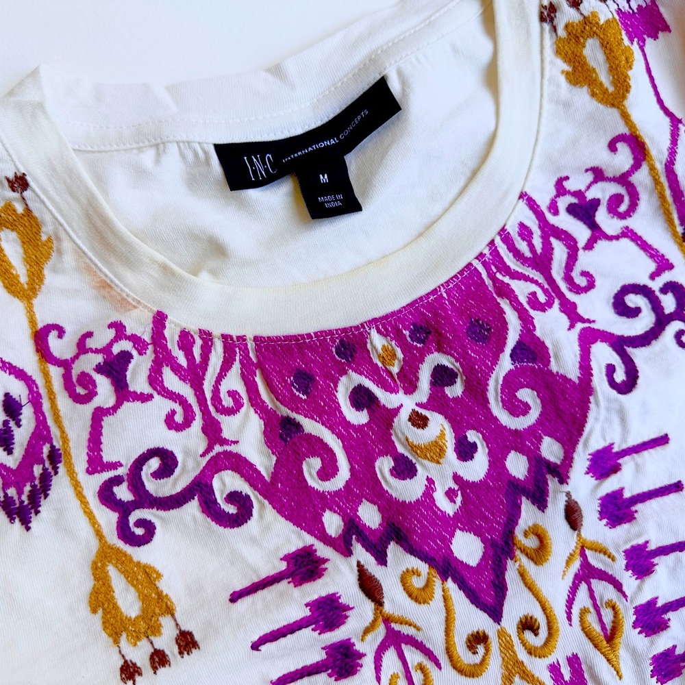 Cotton tee in 3 quarter sleeves